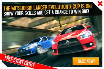 Cup ad Mitsubishi Lancer Evolution X