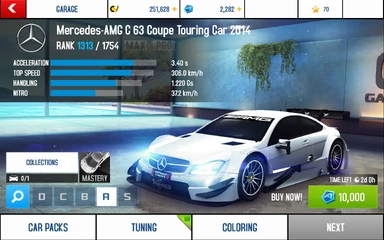 C63 stats (S KMH)