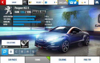 A8 RCZ R stats (MP KMH v4