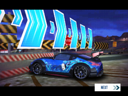 The AI routing glitch following a Gate Drift race, where the player's vehicle attempts to cross the concrete barrier(s).