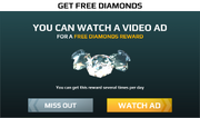 Diamond ad popup as