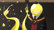 Korosensei shoots his tentacle