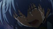 Nagisa crying over the death of Koro-sensei.