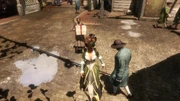Aveline with a servant carrying the clothes