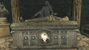 Leonius' statue and sarcophagus