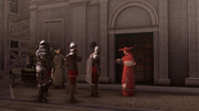 Кардинал говорит со стражниками