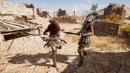 Kassandra fighting a guard of the Cult