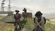 The camp's captain inspecting the deserter