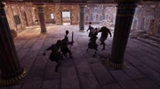 Kassandra and Timotheos fighting bandits