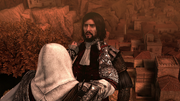 Ezio letting Cesare fall to his death