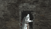 Ezio entrando a la Rocca di Ravaldino.