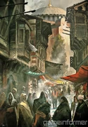 Concept art of market in Imperial district