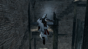 Ezio navigating the tower