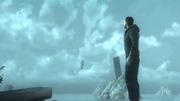 Desmond looking out into the sky of Animus Island