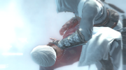 Altaïr delivering the final blow to Majd Addin