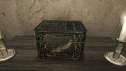 Maria's box of feathers at the Villa Auditore