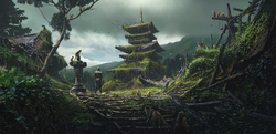 延历寺化为废墟的概念美术图