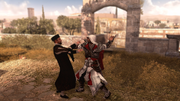 Ezio assassinating the benefactor