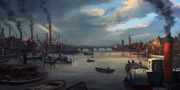 Concept art of the Thames river by Hugo Puzzuoli