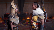 Bayek speaking to Isidora about the "curse"