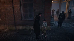Evie Frye chastising a young thief
