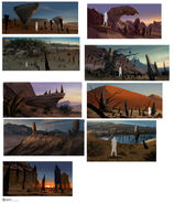 Concept art of stone circles