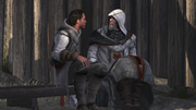 Altaïr and Darim on a bench