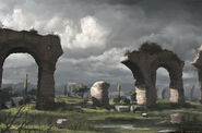 Aqueduct ruins concept image.