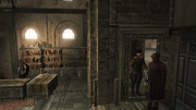 Leonardo interrogated regarding Ezio's location