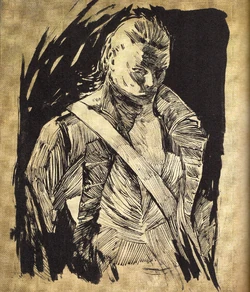 爱德华·萨奇在他的日记中绘制的本杰明·霍尼戈尔德的素描