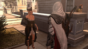 Courtesan telling Ezio about the ambassadors