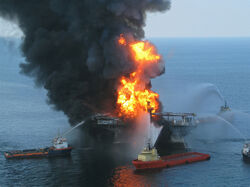 ACB - Deepwater Horizon offshore drilling unit on fire 2010