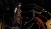 The whip hanging from Aveline's belt