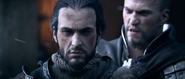 Leandros passant la corde au cou d'Ezio