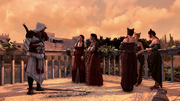 Negotiations 8.png (2.39 MB) Ezio asking Claudia to find Caterina Sforza