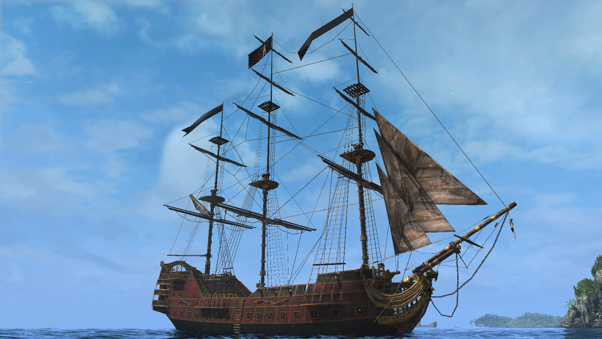 ✓ NAVE QUEEN ANNE'S REVENGE BARBA NERA PIRATI DEI CARAIBI JACK