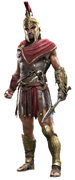 Render of Alexios with helmet