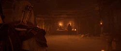 Bayek confronting the individual