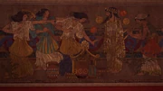 一幅公元前5世纪的壁画，描绘了狄俄尼索斯与迈那得斯们
