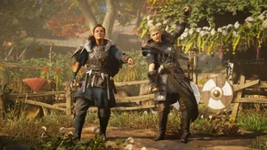 Sunnifa feiert Eivors Sieg im Wettkampf.