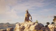 Statue of Poseidon on an island