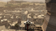 Altaïr looking upon the souk