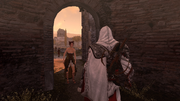 Courtesan thanking Ezio for the help