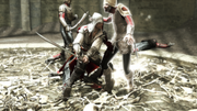 Ezio in combat with the Pazzi guards
