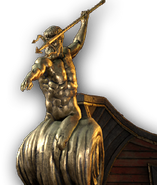 The figurehead of the ship Adrestia featuring Poseidon