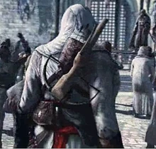Altaïr with his crossbow in the Assassin's Creed trailer
