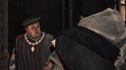 Ezio geeft Uberto de documenten.