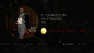 Napoleon verbergt de appel onder zijn jas.