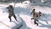 Ratonhnhaké:ton fighting the soldiers