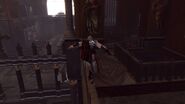 Ezio utilizza la corsa acrobatica nella Basilica.